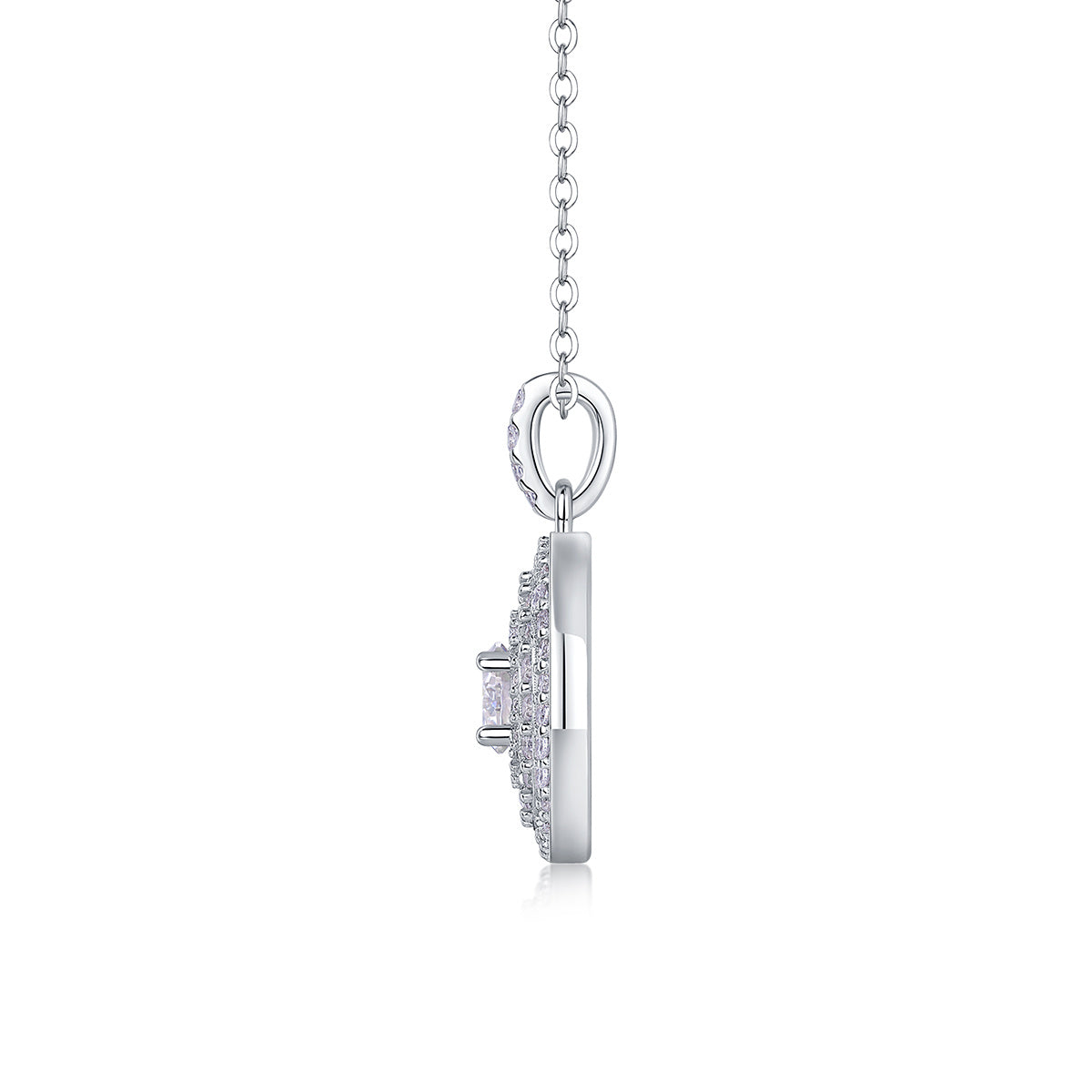 ✨ „White Dune“ – Elegantes Luxus-Anhänger-Set mit Moissanite, S925 Sterlingsilber & Platin-Plattierung