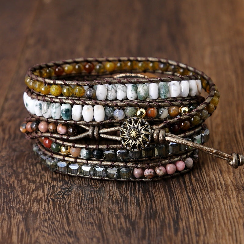 🌈 „Beaded Crystal Mixed Woven Handmade Bracelet“ – Handgewebtes Armband mit Kristallperlen