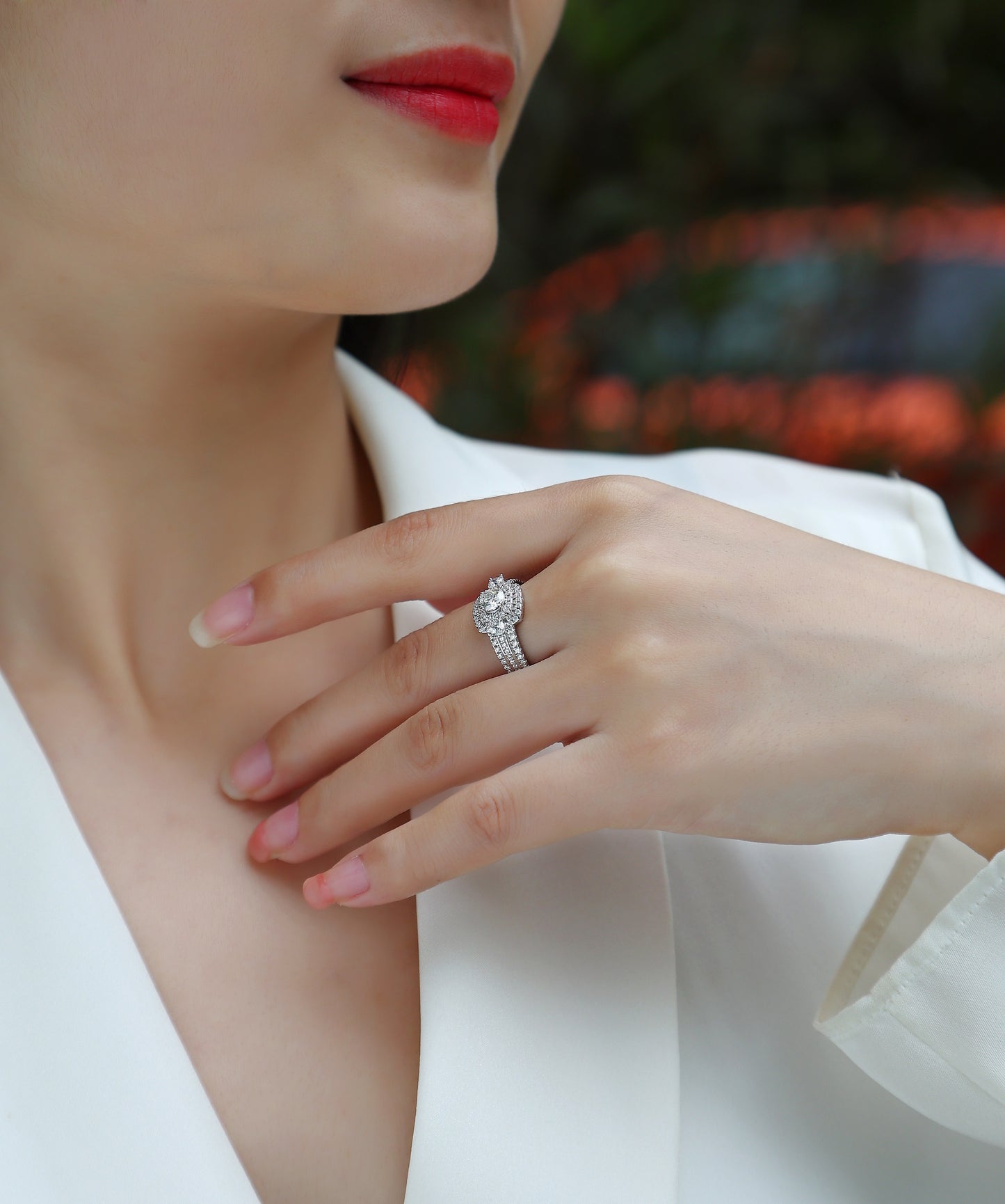 💎 „Afternoon in the Gobi“ – Stilvolles Luxus-Schmuck-Set mit ½ Karatt Moissanite, S925 Sterlingsilber & Platin-Plattierung