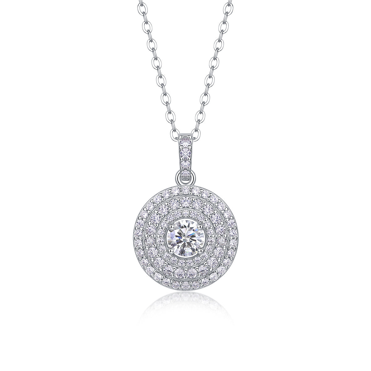 ✨ „White Dune“ – Elegantes Luxus-Anhänger-Set mit Moissanite, S925 Sterlingsilber & Platin-Plattierung
