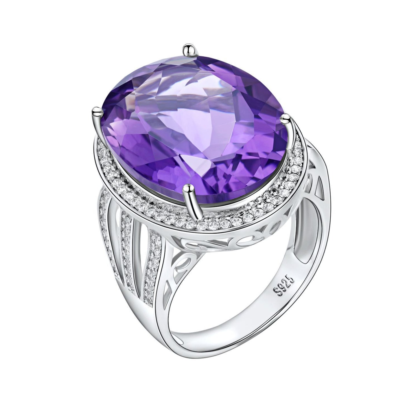 💎 „Natural Amethyst Ring – Luxus Edelsteinring aus 925er Silber“