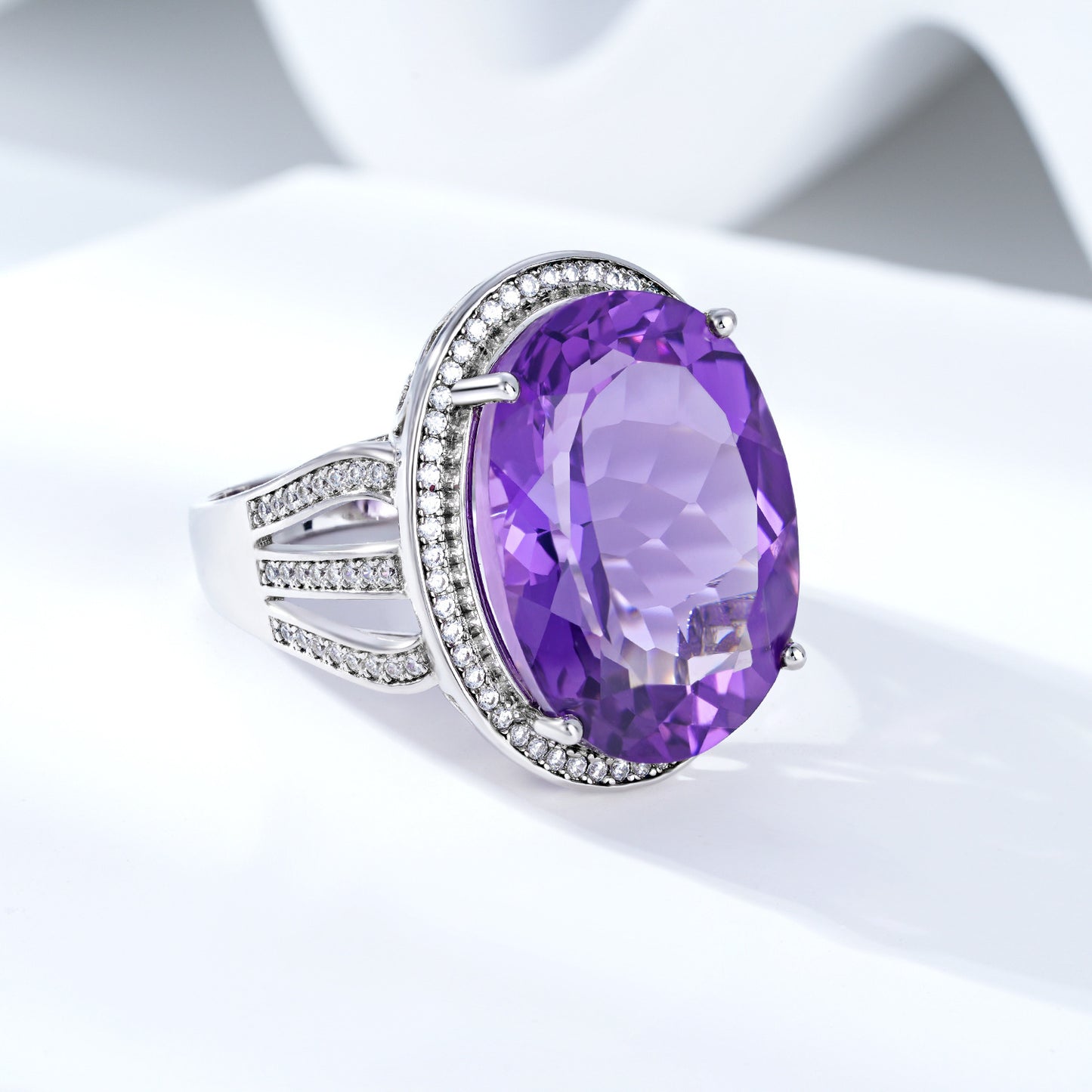💎 „Natural Amethyst Ring – Luxus Edelsteinring aus 925er Silber“