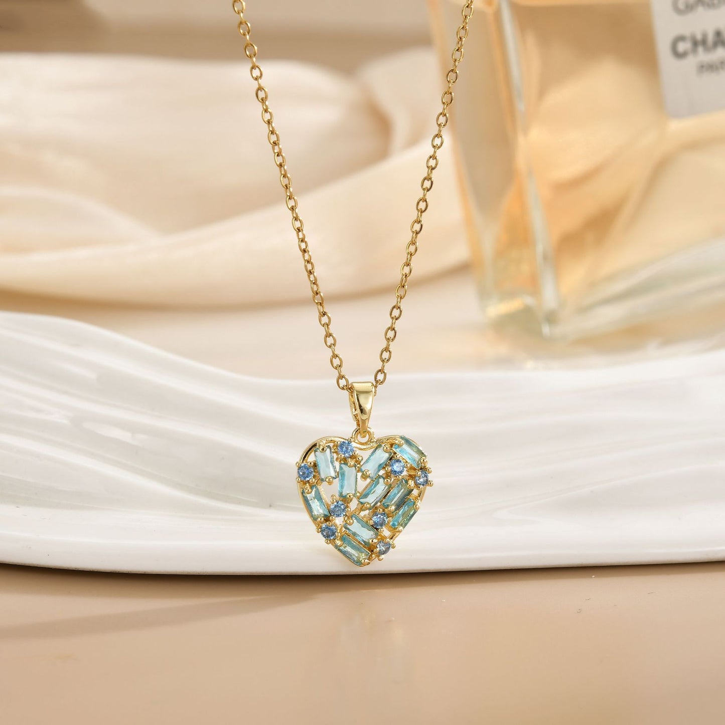 🌊 Seaside Light Luxury Diamond Necklace – Eleganz trifft Sommerfeeling