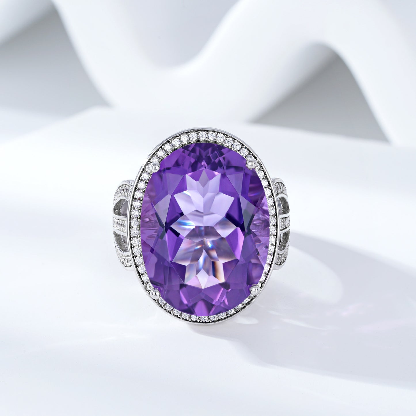 💎 „Natural Amethyst Ring – Luxus Edelsteinring aus 925er Silber“