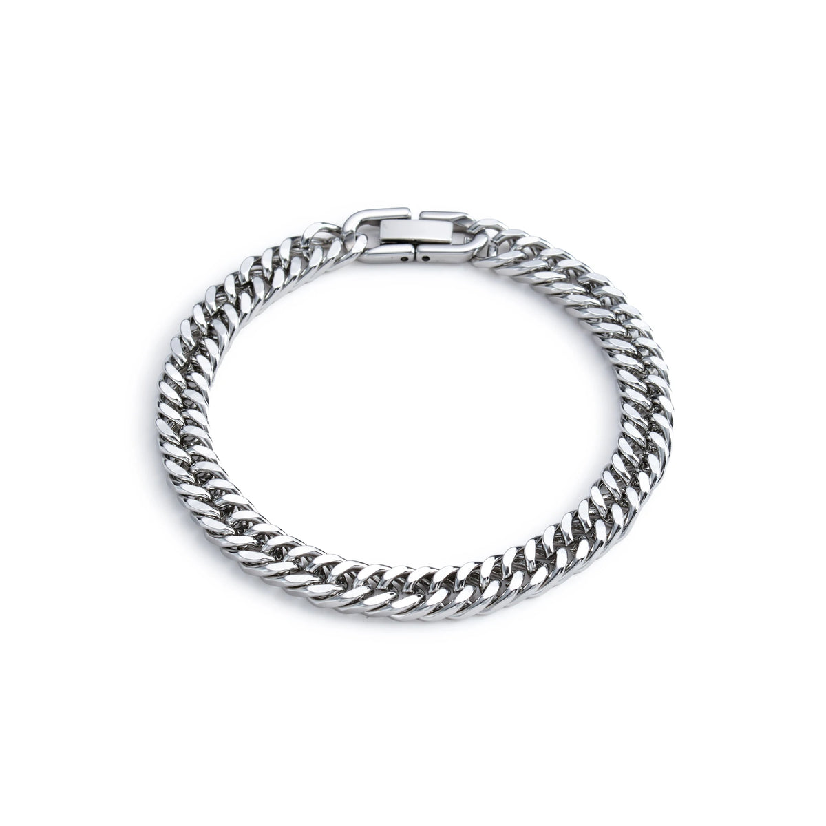 Geflochtenes Magnetarmband aus Edelstahl – Doppelreihe mit Fischschuppen-Design