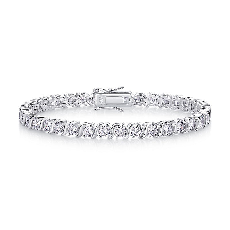 ✨ „Light Luxury High-Grade Fashion S925 Silber Horoskop-Schnallen-Armband mit Voll-Einlage“