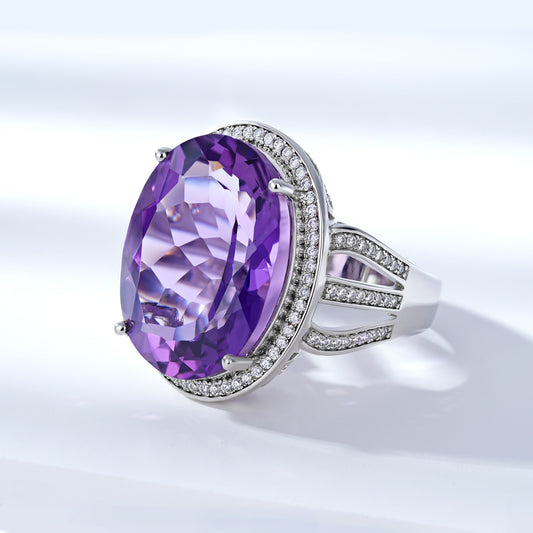 💎 „Natural Amethyst Ring – Luxus Edelsteinring aus 925er Silber“